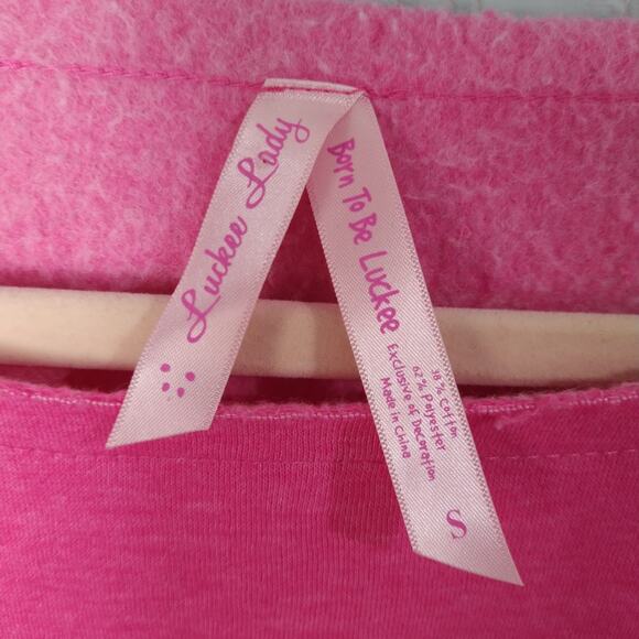 LUCKEE LADY Women's Pink Sz Small Sweatshirt "MOUNT RUSHMORE" Scoop Neck Pockets - Picture 7 of 7